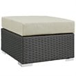 Modway Sojourn 3-Piece Aluminum Rattan Patio Sectional Set in Canvas/Beige