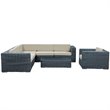 Modway Summon 7-Piece Aluminum Rattan Patio Sectional Set in Canvas/Beige