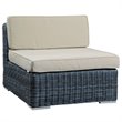 Modway Summon 5-Piece Aluminum and Rattan Patio Sectional Set - Canvas/Beige
