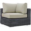 Modway Summon 10-Piece Aluminum and Rattan Patio Sectional Set in Canvas/Beige