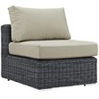 Modway Summon 10-Piece Aluminum and Rattan Patio Sectional Set in Canvas/Beige