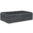 Modway Summon 5-Piece Aluminum and Rattan Patio Sectional Set in Canvas/Beige