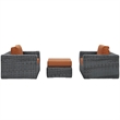 Modway Summon 3 Piece Patio Sofa Set in Canvas Tuscan