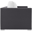 Modway Convene Aluminum and Rattan Patio Loveseat in Espresso/White