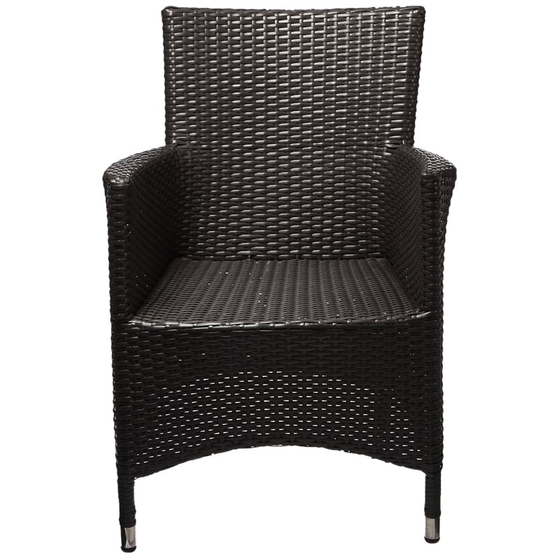 Modway Convene Aluminum and Rattan Patio Dining Armchair in Espresso/Beige