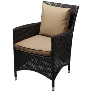 Modway Convene Aluminum and Rattan Patio Dining Armchair in Espresso/Mocha