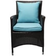 Modway Convene Aluminum and Rattan Patio Dining Armchair in Espresso/Turquoise