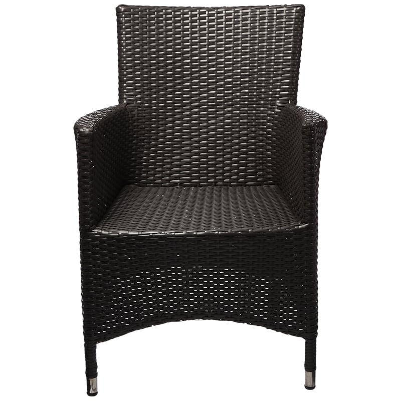 Modway Convene Aluminum and Rattan Patio Dining Armchair in Espresso/Turquoise