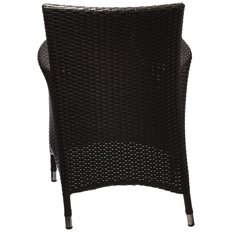 Modway Convene Aluminum and Rattan Patio Dining Armchair in Espresso/Turquoise