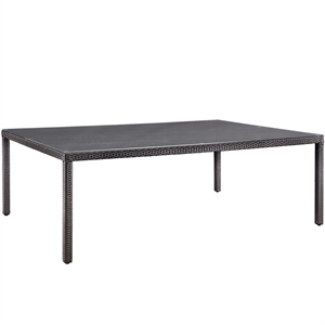 Modway Convene 90&quot Aluminum and Rattan Patio Dining Table in Espresso