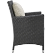Modway Sojourn Aluminum and Rattan Patio Dining Armchair in Canvas/Beige