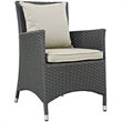 Modway Sojourn Aluminum and Rattan Patio Dining Armchair in Canvas/Beige