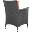 Modway Sojourn Aluminum and Rattan Patio Dining Armchair in Canvas/Tuscan