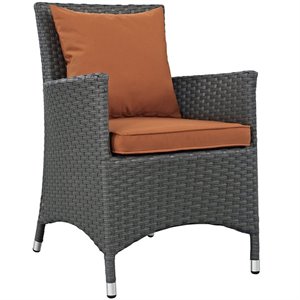 modway sojourn patio dining arm chair in canvas tuscan