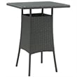 Modway Sojourn Small Aluminum and Rattan Patio Bar Table in Chocolate
