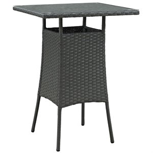 modway sojourn square patio pub table in chocolate