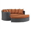 Modway Sojourn Aluminum and Rattan Patio Daybed in Canvas/Tuscan