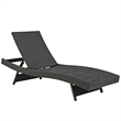 Modway Sojourn Aluminum Rattan Fabric Patio Chaise in Antique Canvas/Beige