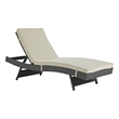 Modway Sojourn Aluminum Rattan Fabric Patio Chaise in Antique Canvas/Beige