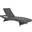 Modway Summon Adjustable Patio Chaise Lounge in Antique Canvas Beige