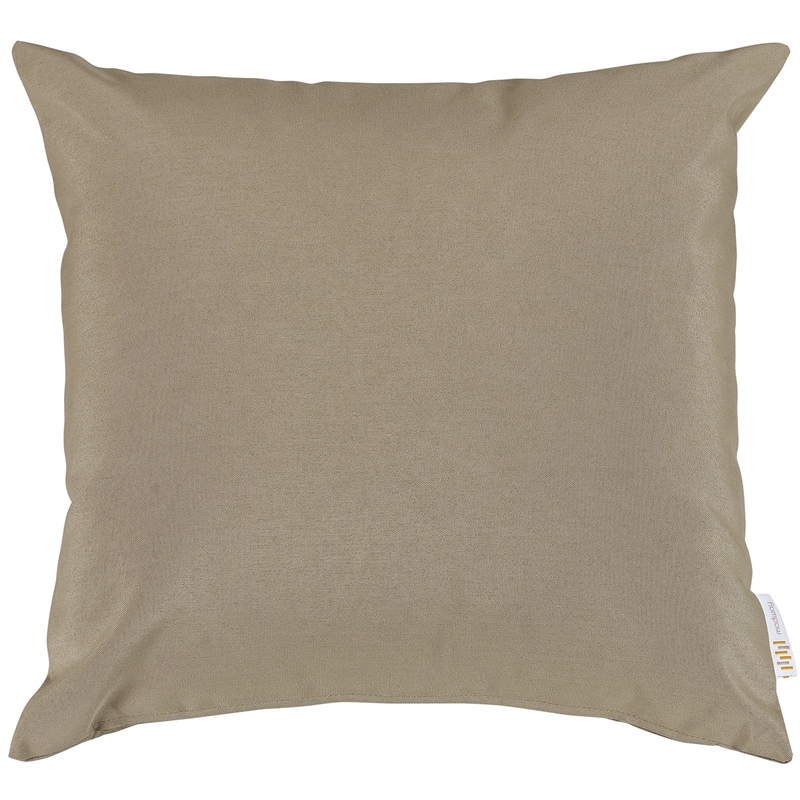 Modway Convene 2-Piece Modern Fabric Outdoor Patio Pillow Set in Mocha Brown
