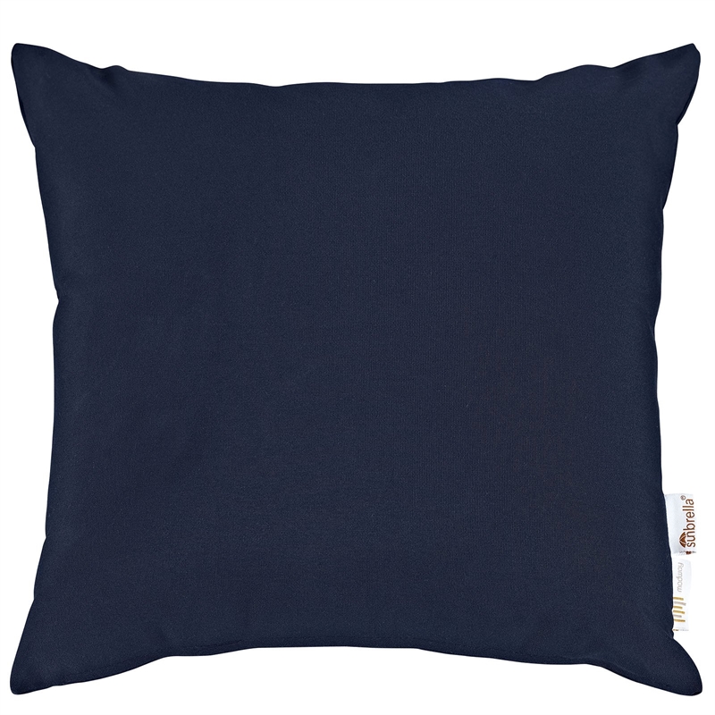 Modway Summon 2-Piece Modern Fabric Outdoor Patio Pillow Set in Navy