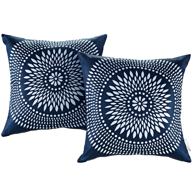 Modway Modern Polyester Fabric Outdoor Patio Single Pillow in Cartouche