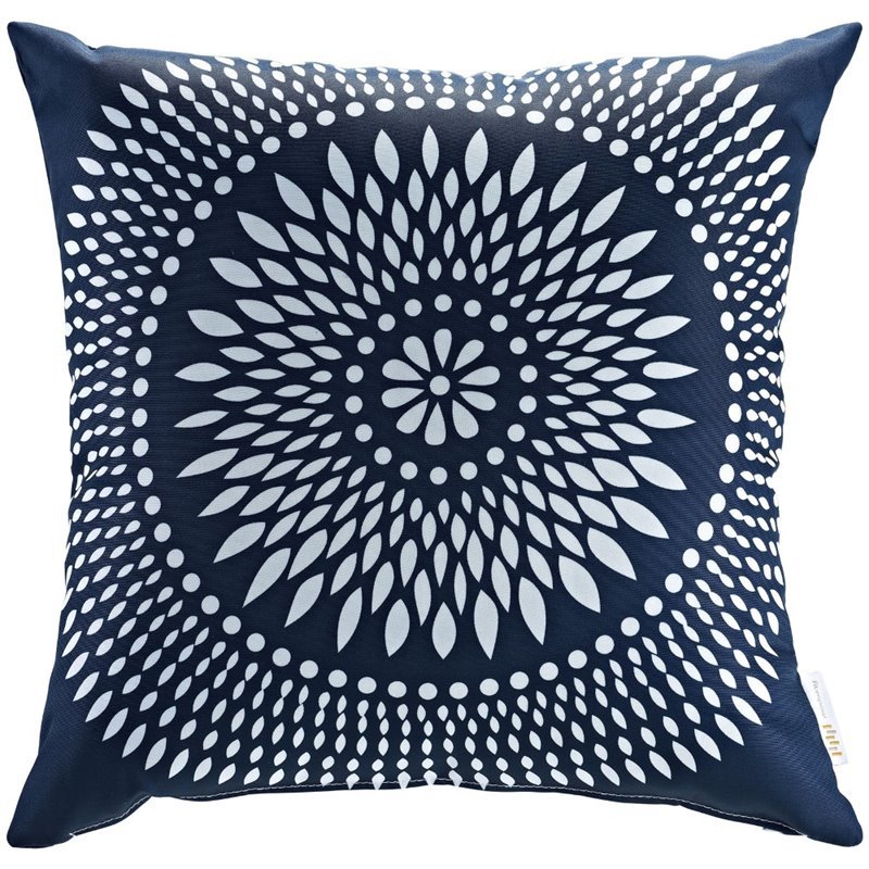 Modway Modern Polyester Fabric Outdoor Patio Single Pillow in Cartouche