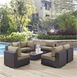 Modway Convene 7-Piece Aluminum & Rattan Patio Sectional Set in Espresso/Mocha