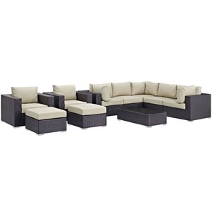 modway convene 10 piece patio sofa set