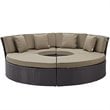 Convene Circular Outdoor Patio Daybed Set in Espresso Mocha
