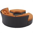 Convene Circular Outdoor Patio Daybed Set in Espresso Orange