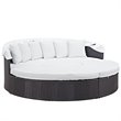 Modway Convene Canopy Aluminum and Rattan Patio Daybed in White/Espresso