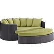 Modway Convene Aluminum and Rattan Patio Daybed in Espresso/Peridot