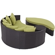 Modway Convene Aluminum and Rattan Patio Daybed in Espresso/Peridot