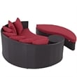 Modway Convene Aluminum and Rattan Patio Daybed in Espresso/Red