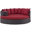 Modway Convene Aluminum and Rattan Patio Daybed in Espresso/Red