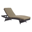 Modway Convene Aluminum and Rattan Patio Chaise in Espresso/Mocha Brown