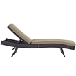 Modway Convene Aluminum and Rattan Patio Chaise in Espresso/Mocha Brown