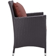 Modway Convene 2-Piece Aluminum and Rattan Patio Dining Chairs in Espresso/Beige