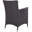 Modway Convene 4-Piece Aluminum and Rattan Patio Dining Chairs in Espresso/Beige