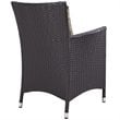 Modway Convene 4-Piece Aluminum and Rattan Patio Dining Chairs in Espresso/Mocha