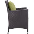 Modway Convene 4-Piece Aluminum Rattan Patio Dining Chairs in Espresso/Peridot