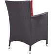 Modway Convene 4-Piece Aluminum and Rattan Patio Dining Chairs in Espresso/Red