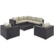 Modway Convene 8-Piece Aluminum and Rattan Patio Sectional Set in Beige/Espresso