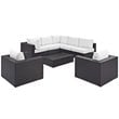 Modway Convene 8-Piece Aluminum and Rattan Patio Sectional Set in Espresso/White