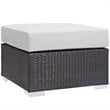 Modway Convene 8-Piece Aluminum and Rattan Patio Sectional Set in White/Espresso