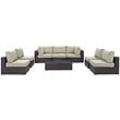 Modway Convene 8-Piece Aluminum & Rattan Patio Sectional Set in Espresso/Beige