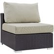 Modway Convene 8-Piece Aluminum & Rattan Patio Sectional Set in Espresso/Beige