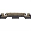Modway Convene 8-Piece Aluminum & Rattan Patio Sectional Set in Espresso/Mocha